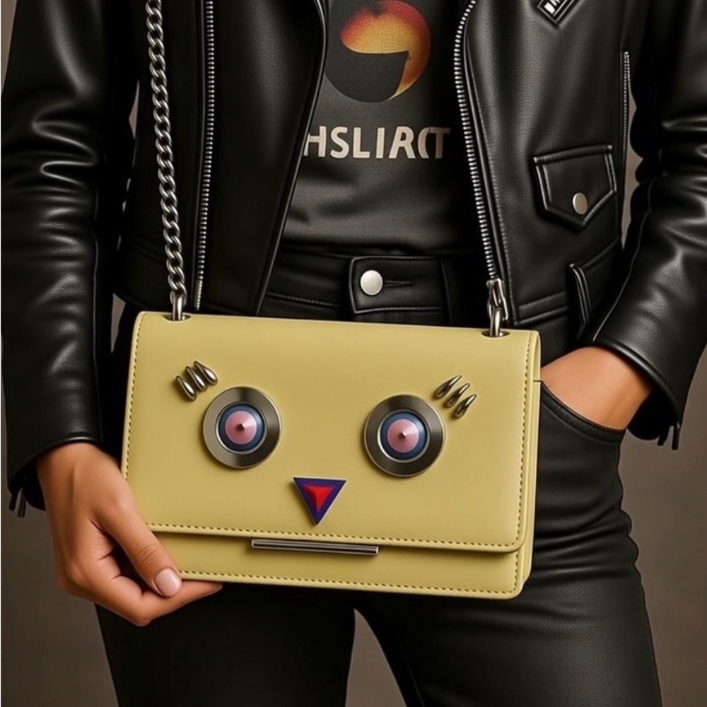 FENDI Monster Hypnoteyes Yellow Multicolor Shoulder Bag